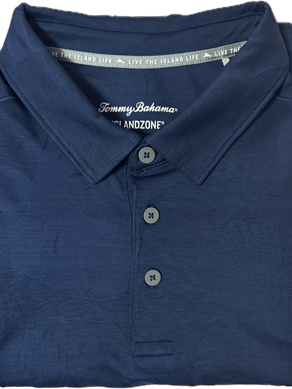 Tommy Bahama Men's Dark Navy Polo with Three-Button Placket